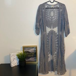Gray Blue Sheer Cardigan